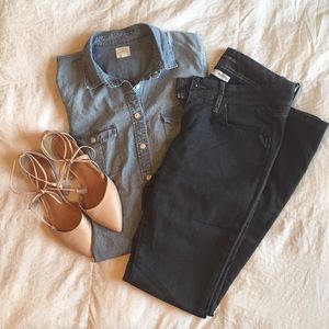 Dark gray Banana Republic classic straight jeans